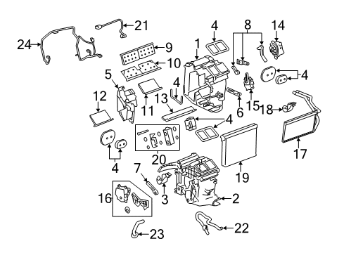 2012 Cadillac CTS A/C Evaporator & Heater Components Diagram 1 - Thumbnail
