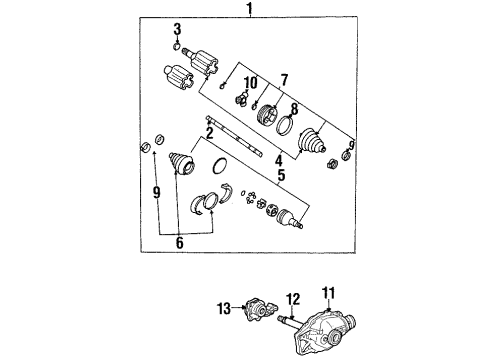 2004 Chevy Trailblazer Carrier & Front Axles Diagram