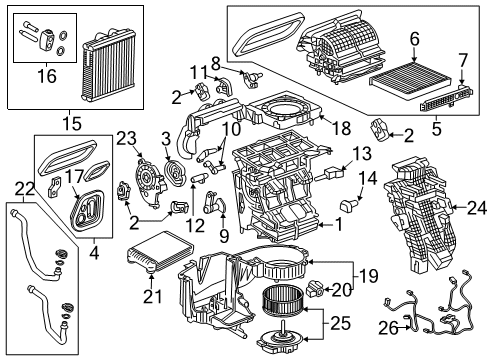 2020 Cadillac XT6 Blower Motor & Fan Diagram