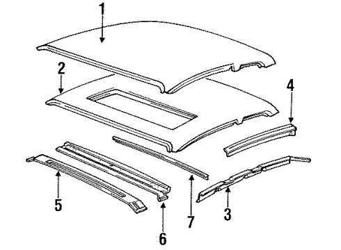 1990 Oldsmobile Cutlass Calais Drip Molding, Black, Driver Side Diagram for 22567307