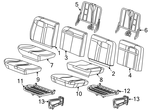 2020 Chevy Express 2500 Rear Seat Components Diagram 3 - Thumbnail