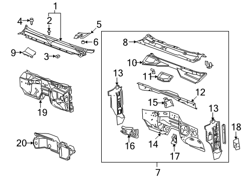 2013 Chevy Silverado 1500 Cab Cowl Diagram