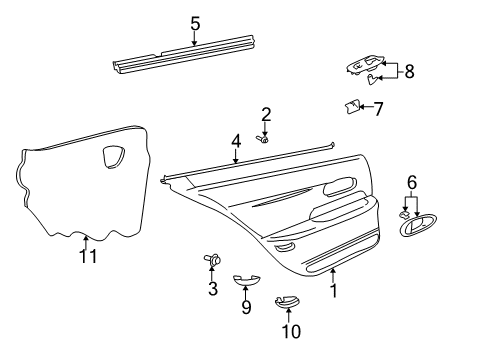 2005 Buick LeSabre Interior Trim - Rear Door Diagram