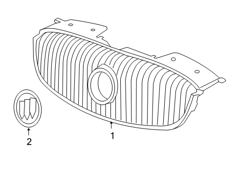 2006 Buick Lucerne Grille & Components Diagram