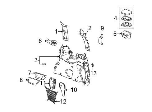 2000 Pontiac Montana Cup Holder, Passenger Side Diagram for 15855184