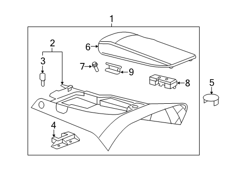 2012 Chevy Corvette Console Panel Diagram for 20957058