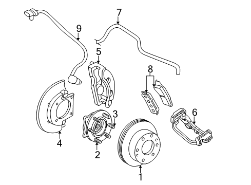 2005 Cadillac Escalade EXT Front Brakes Diagram
