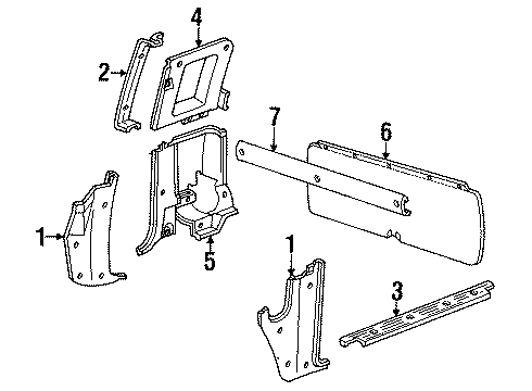 1993 Chevy S10 Interior Trim Diagram