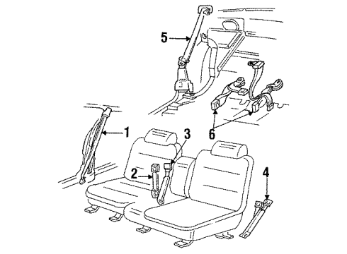 1993 Buick LeSabre Center Buckle Diagram for 12532092