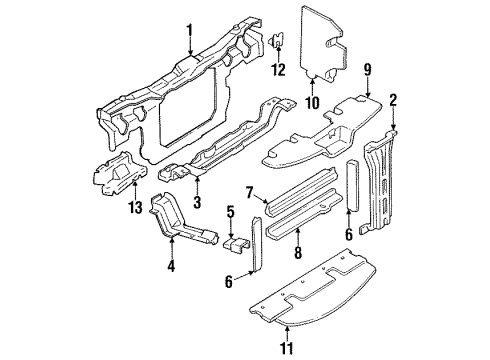 1991 Pontiac Trans Sport Air Baffle, Upper Diagram for 10223764