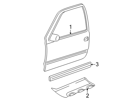 2005 Chevy Avalanche 2500 Exterior Trim - Front Door Diagram