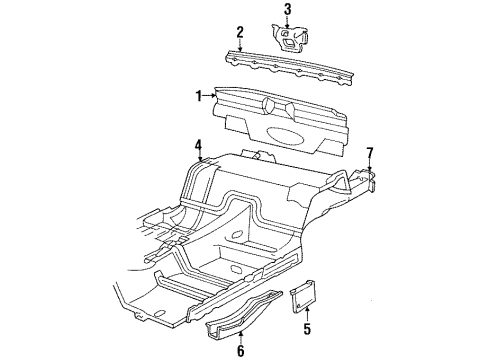 1987 Pontiac Firebird Rear Body Panel Diagram for 20456042