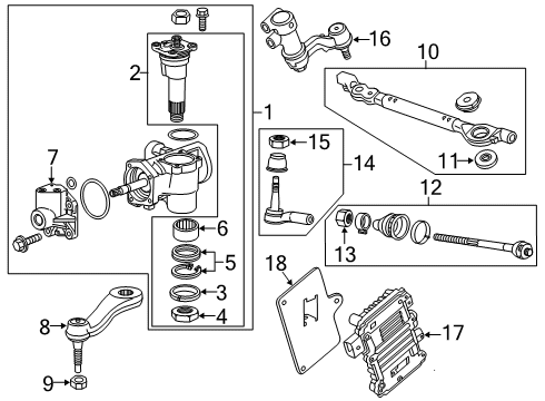 2016 Chevy Silverado 3500 HD Outer Tie Rod Diagram for 22913602