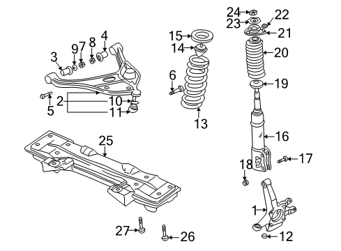 1999 Chevy Tracker Strut Mount Diagram for 91177588