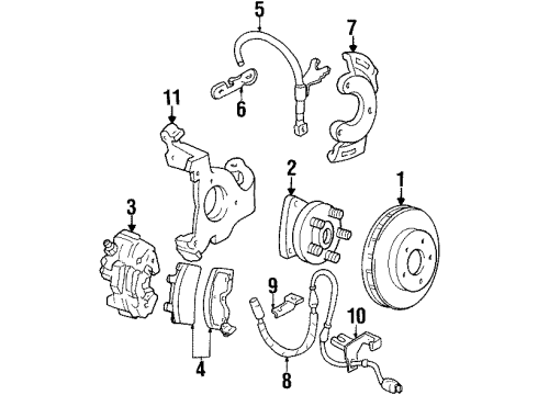 1999 Pontiac Bonneville Front Brakes Diagram