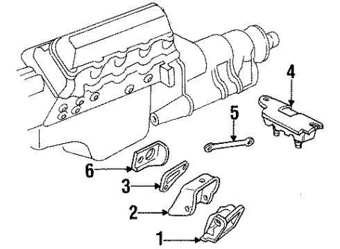 1994 Chevy Blazer Engine & Trans Mounting Diagram 2 - Thumbnail