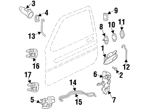 2002 Pontiac Grand Prix Door - Lock & Hardware Diagram