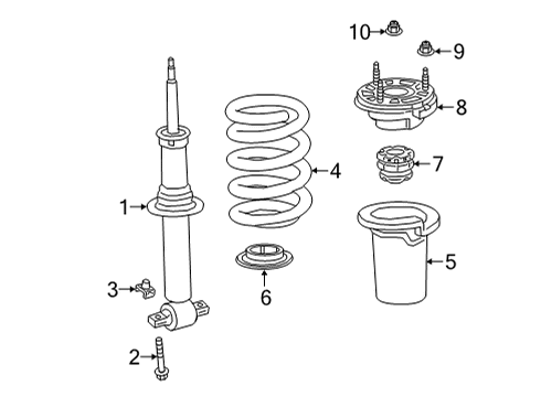 2022 Chevy Suburban Struts & Components - Front Diagram 2 - Thumbnail