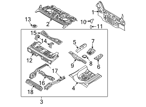2004 Chevy Aveo Rear Body Panel, Floor & Rails Diagram 2 - Thumbnail