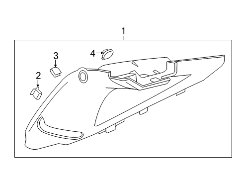 2016 Chevy Corvette Upper Quarter Trim, Rear Passenger Side Diagram for 23432691