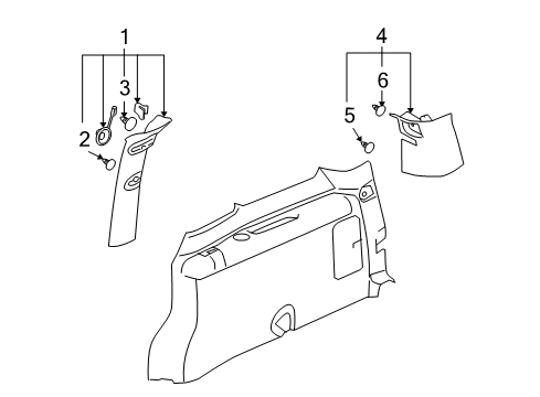 2008 Chevy Uplander Interior Trim - Side Panel Diagram 6 - Thumbnail