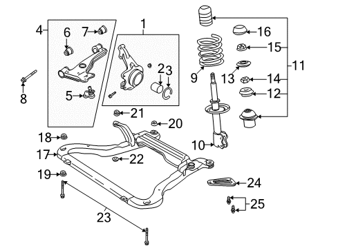2001 Saturn L200 Lower Control Arm, Driver Side Diagram for 22671495