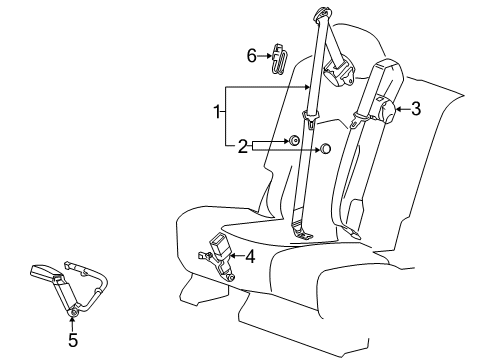 2012 Cadillac SRX Rear Seat Belts Diagram