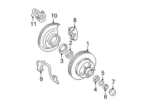 1999 GMC C1500 Front Brakes Diagram