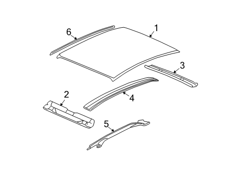 2005 Buick Century Roof & Components, Exterior Trim Diagram