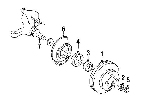 1994 Oldsmobile Bravada Front Brakes Diagram 1 - Thumbnail