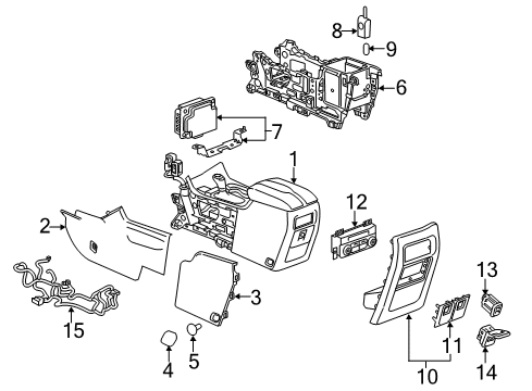 2019 Chevy Traverse Console Assembly, Black Diagram for 84454251