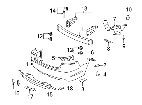 2009 Pontiac G8 Rear Bumper Diagram