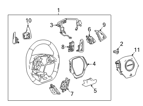 2018 Chevy Camaro Steering Wheel, Black Diagram for 84744910