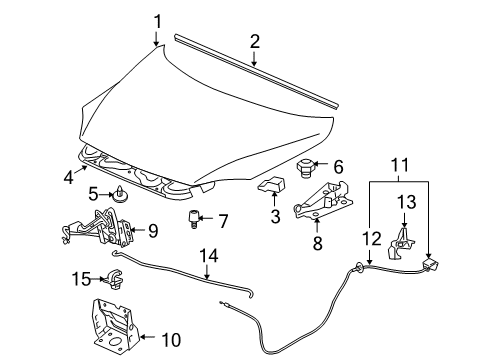 2005 Saturn Relay Hood & Components Diagram