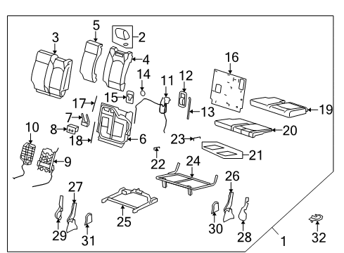 2008 Buick Enclave Third Row Seats Diagram 1 - Thumbnail