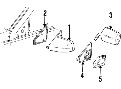 1989 GMC C3500 Outside Mirrors Diagram