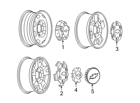 2012 Chevy Colorado Wheel Covers & Trim Diagram