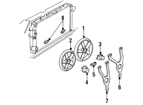 1998 Cadillac DeVille Cooling System, Radiator, Water Pump, Cooling Fan Diagram