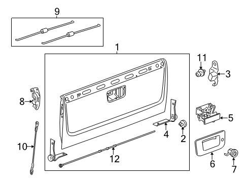 2014 Chevy Silverado 2500 HD Tail Gate Diagram