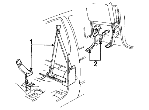 1986 GMC S15 Belt, Passenger Side Diagram for 15536104