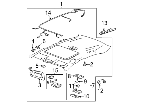 2007 Chevy Impala Interior Trim - Roof Diagram