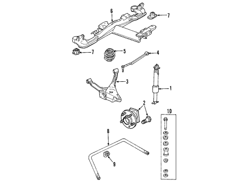 2006 Buick Lucerne Rear Suspension Components, Ride Control, Stabilizer Bar Diagram
