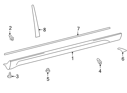 2004 Pontiac Vibe Exterior Trim - Pillars, Rocker & Floor Diagram
