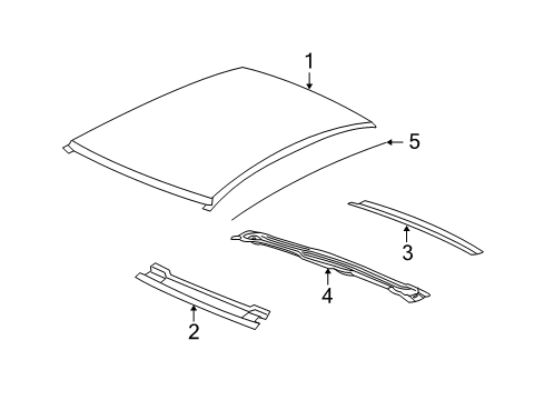 2008 Saturn Aura Roof & Components, Exterior Trim, Body Diagram 2 - Thumbnail