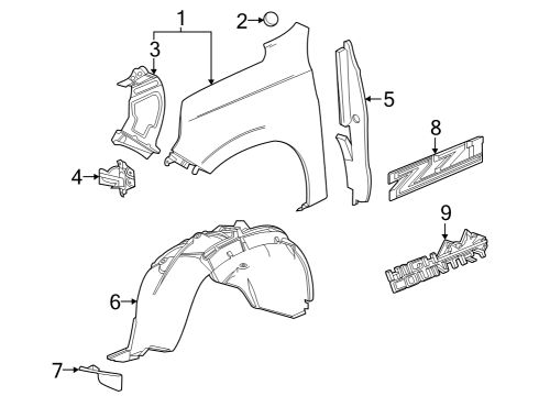 2022 Chevy Tahoe Fender & Components Diagram