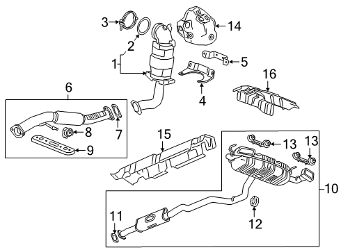 2024 Cadillac XT4 Exhaust Components Diagram