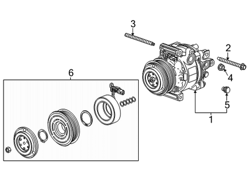 2024 Chevy Trailblazer Condenser, Compressor & Lines Diagram