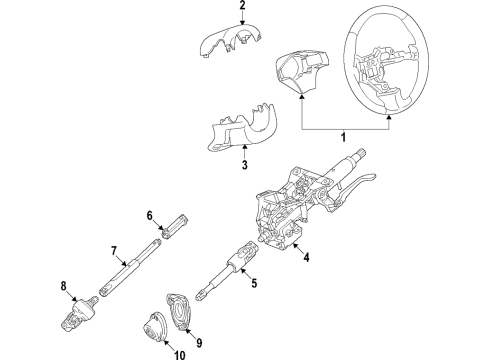 2018 Cadillac ATS Steering Wheel, Jet Black Diagram for 84304420