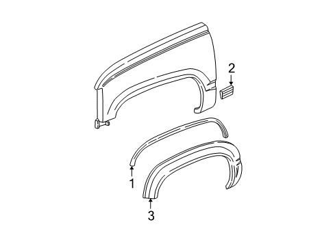 1999 GMC C3500 Exterior Trim - Fender Diagram