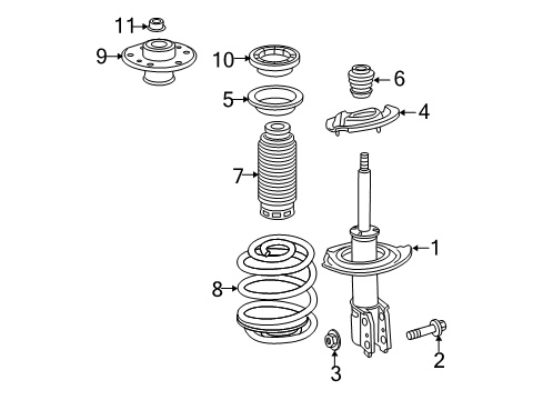 2007 Chevy Equinox Struts & Components - Front Diagram